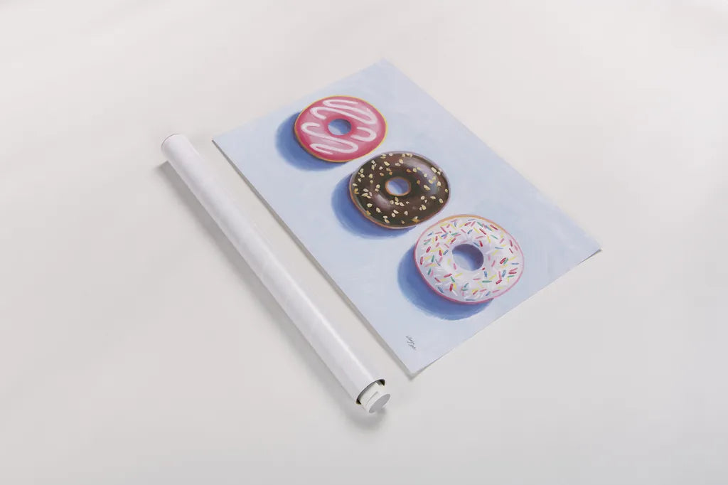 Doughnuts by Wellington Studio. shown as a rolled paper print. Available as archival giclee rolled canvas, fine art paper, or poster print. SKU 90650i.