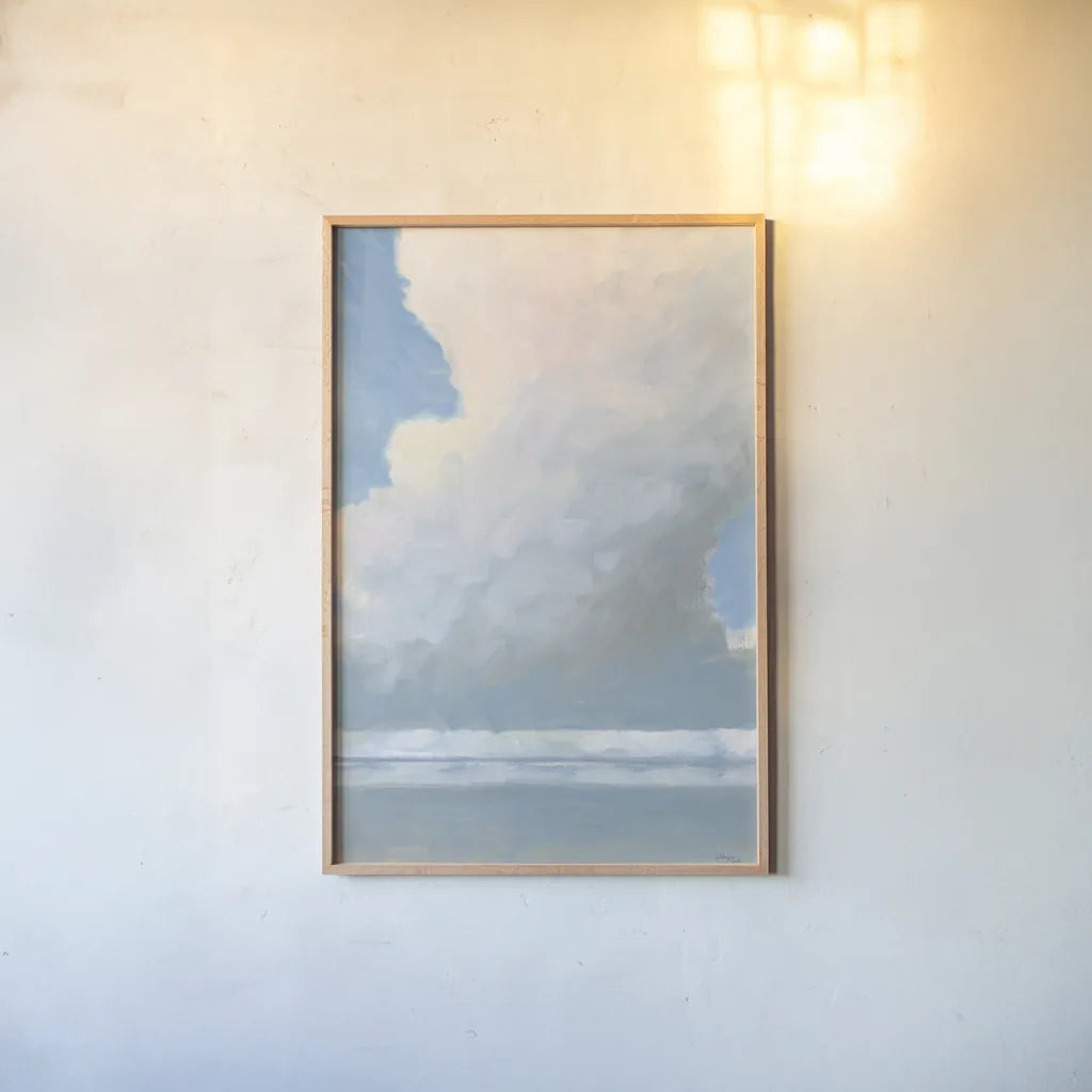 Dramatic Clouds by Wellington Studio. shown as a paper print in a natural frame. Available as a archival giclee rolled canvas, fine art paper, or poster print. SKU 89208h.