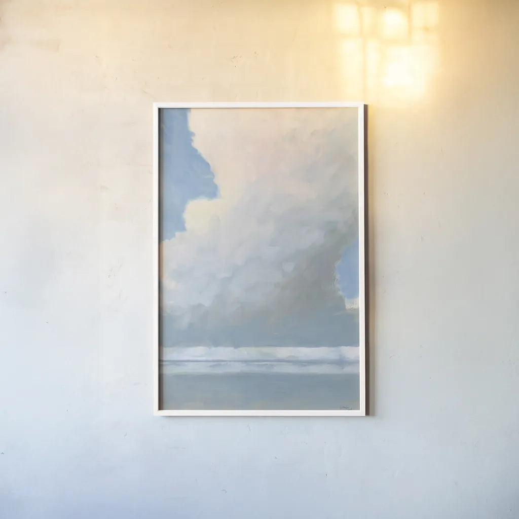Dramatic Clouds by Wellington Studio. shown as a paper print in a white frame. Available as a archival giclee rolled canvas, fine art paper, or poster print. SKU 89208h.