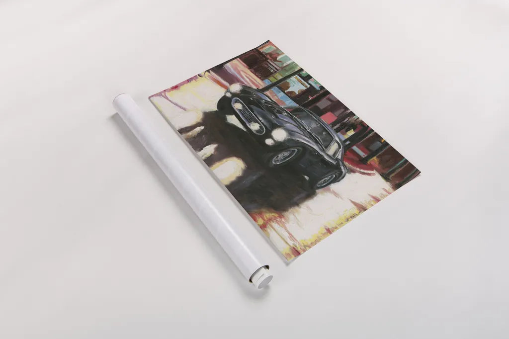 Ferrari by Wellington Studio. shown as a rolled paper print. Available as archival giclee rolled canvas, fine art paper, or poster print. SKU 100517i.