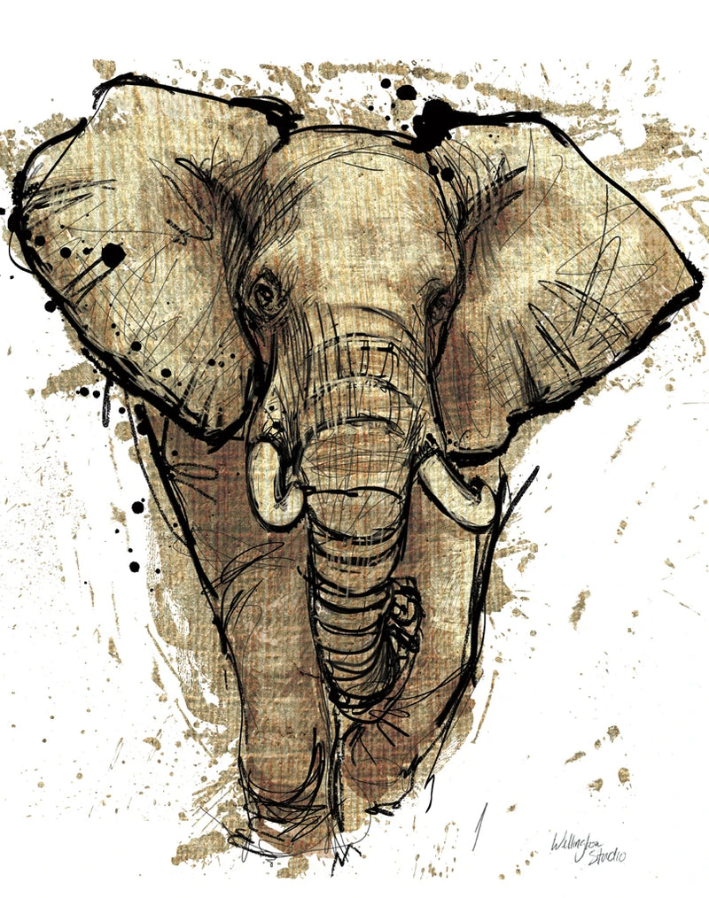 Gold Africa I on White Crop by Wellington Studio