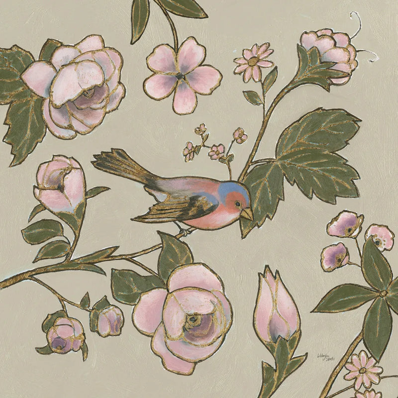 Golden Aviary II by Wellington Studio. SKU 91264a. Archival Giclee Fine art print for wall decor.