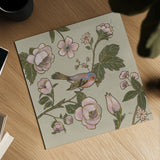 Golden Aviary II by Wellington Studio. Shown as a detailed flat fine art print, highlighting archival giclee quality. Available as an archival giclee rolled canvas, fine art paper, or poster print. SKU 91264a.