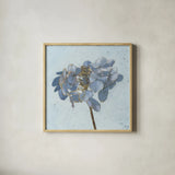 Golden Hydrangea by Wellington Studio. Shown in a natural wood glass frame for a timeless modern aesthetic. Available as an archival giclee rolled canvas, fine art paper, or poster print. SKU 89381a.