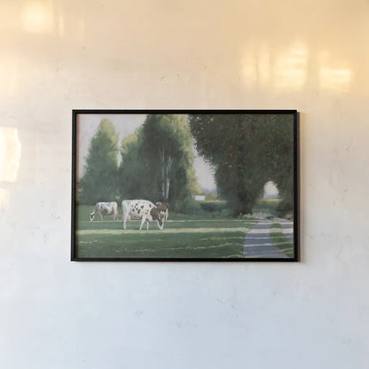 Grazing by Wellington Studio. shown as a paper print in a black flame. Available as a archival giclee rolled canvas, fine art paper, or poster print. SKU 86908i.