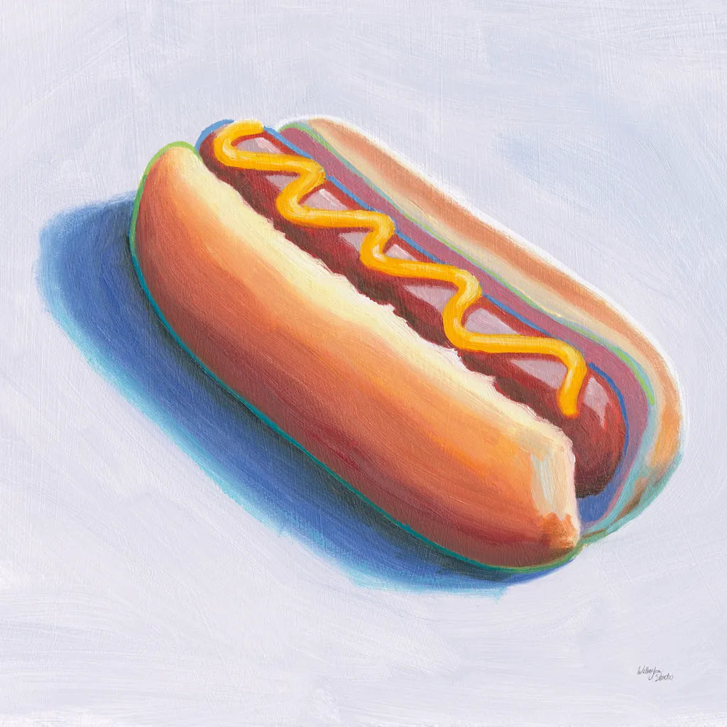 Hot Dog by Wellington Studio. SKU 90501a. Archival Giclee Fine art print for wall decor.
