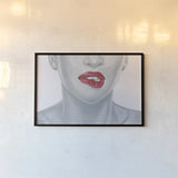 Hot Lips by Wellington Studio. shown as a paper print in a black flame. Available as a archival giclee rolled canvas, fine art paper, or poster print. SKU 97241i.