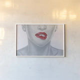Hot Lips by Wellington Studio. shown as a paper print in a white frame. Available as a archival giclee rolled canvas, fine art paper, or poster print. SKU 97241i.
