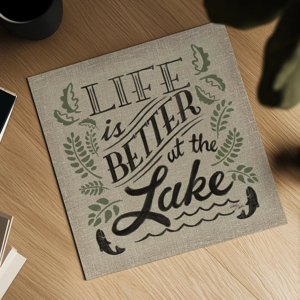 Lake Life I Color by Wellington Studio. Shown as a detailed flat fine art print, highlighting archival giclee quality. Available as an archival giclee rolled canvas, fine art paper, or poster print. SKU 49972a.