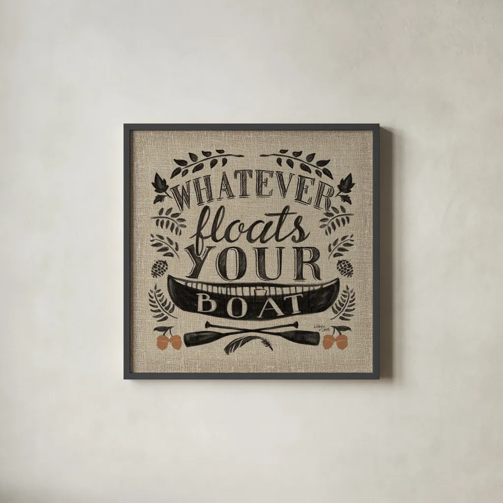 Lake Life II Color by Wellington Studio. Shown in a sleek black glass frame for a contemporary gallery look. Available as an archival giclee rolled canvas, fine art paper, or poster print. SKU 49973a.