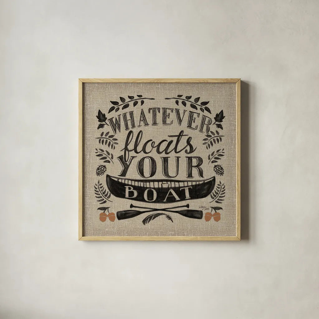 Lake Life II Color by Wellington Studio. Shown in a natural wood glass frame for a timeless modern aesthetic. Available as an archival giclee rolled canvas, fine art paper, or poster print. SKU 49973a.