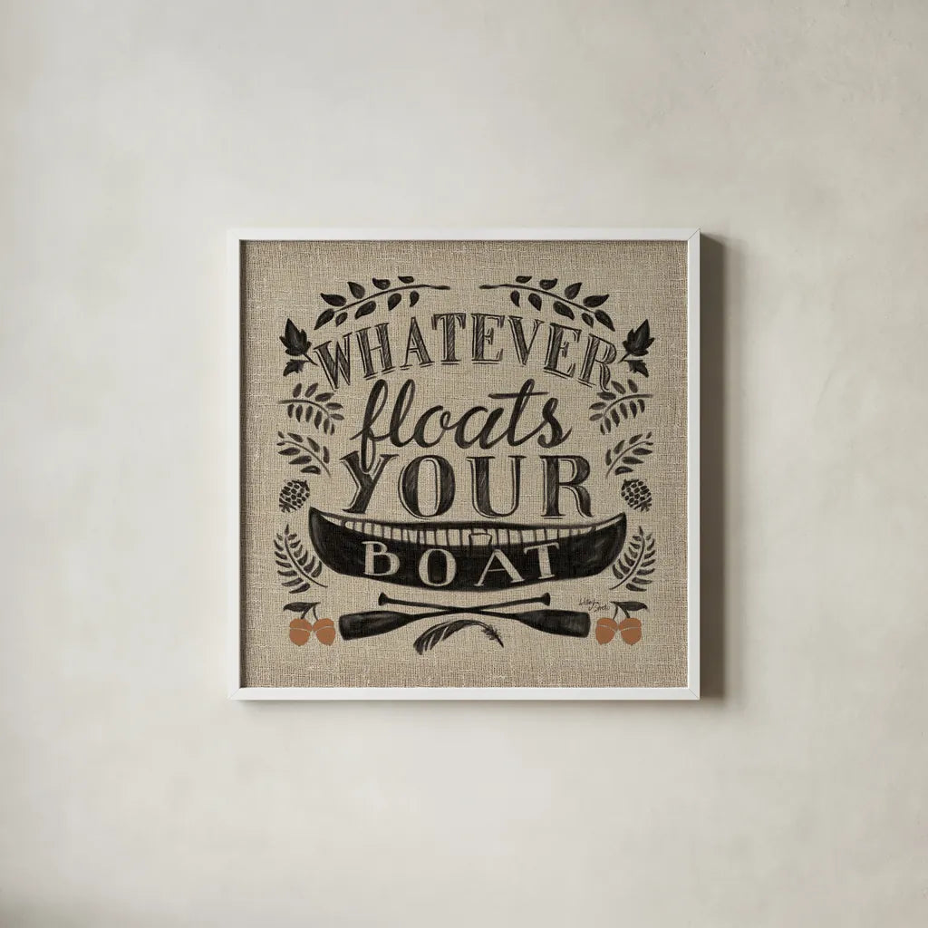 Lake Life II Color by Wellington Studio. Shown in a crisp white glass frame for a clean and minimalist style. Available as an archival giclee rolled canvas, fine art paper, or poster print. SKU 49973a.