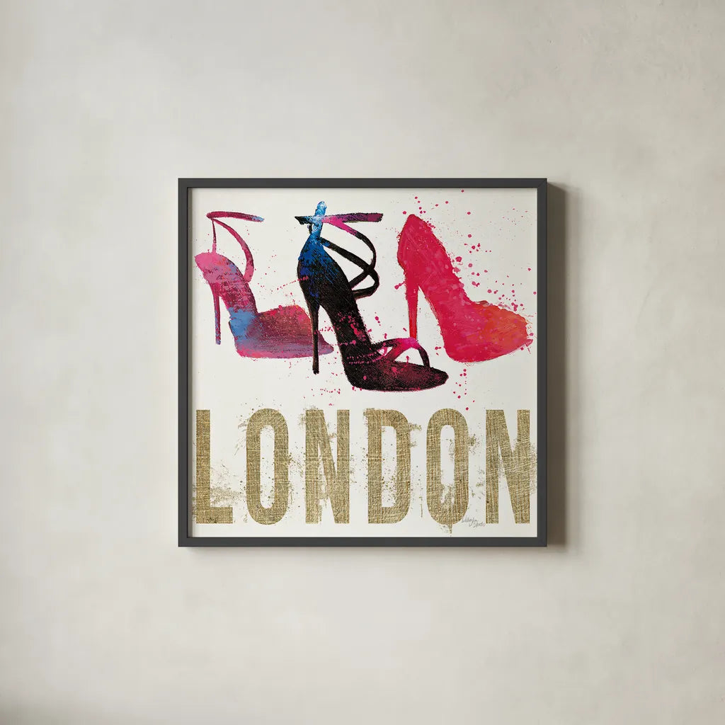 Moda Splash I Light by Wellington Studio. Shown in a sleek black glass frame for a contemporary gallery look. Available as an archival giclee rolled canvas, fine art paper, or poster print. SKU 17012a.