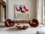 Moda Splash I Light by Wellington Studio. Shown as extra-large giant wall art in a modern living room. Available as an archival giclee rolled canvas, fine art paper, or poster print. SKU 17012a.