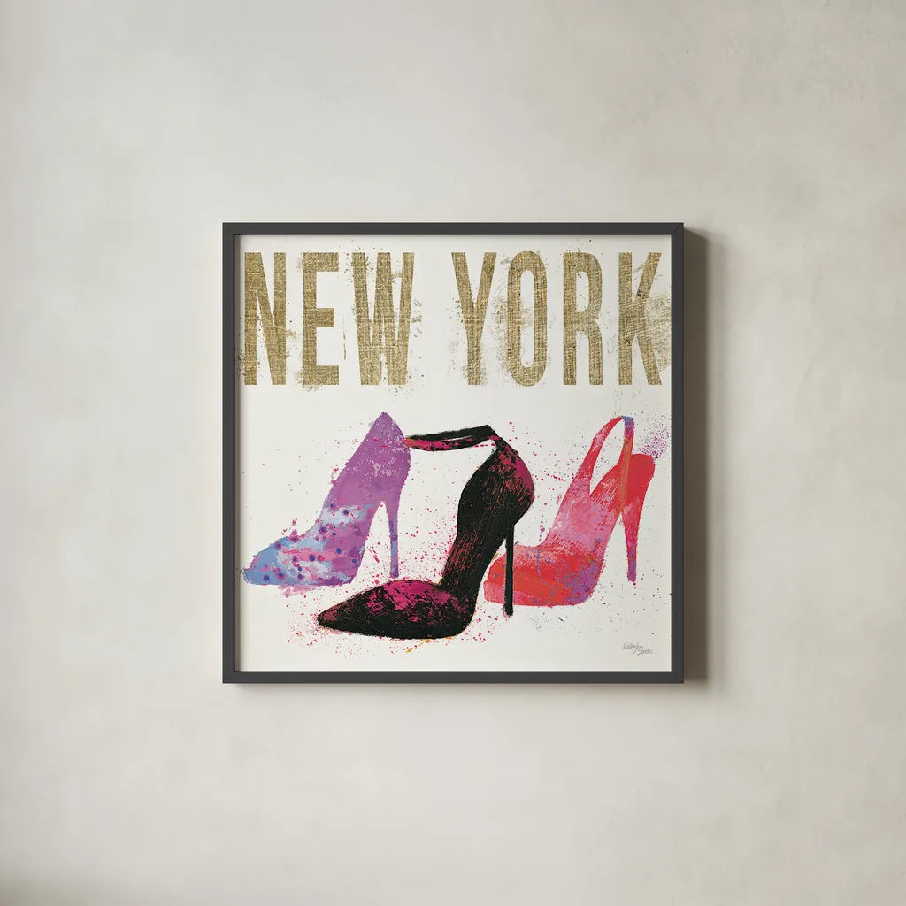 Moda Splash II Light by Wellington Studio. Shown in a sleek black glass frame for a contemporary gallery look. Available as an archival giclee rolled canvas, fine art paper, or poster print. SKU 17013a.