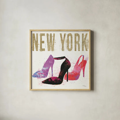 Moda Splash II Light by Wellington Studio. Shown in a natural wood glass frame for a timeless modern aesthetic. Available as an archival giclee rolled canvas, fine art paper, or poster print. SKU 17013a.