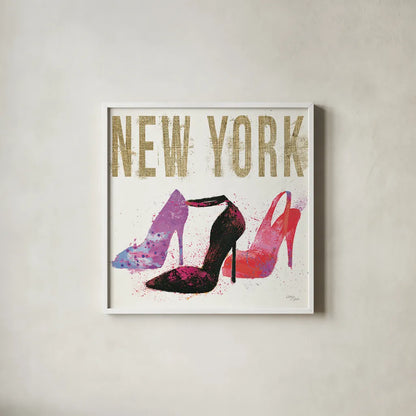 Moda Splash II Light by Wellington Studio. Shown in a crisp white glass frame for a clean and minimalist style. Available as an archival giclee rolled canvas, fine art paper, or poster print. SKU 17013a.