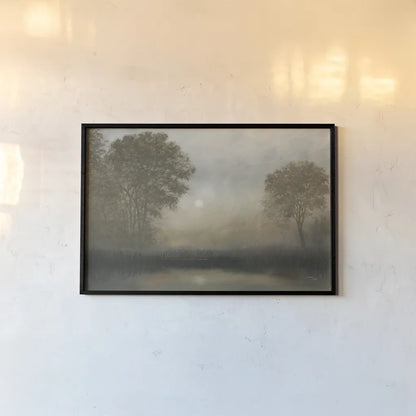 Moon at Dusk by Wellington Studio. shown as a paper print in a black flame. Available as a archival giclee rolled canvas, fine art paper, or poster print. SKU 89444i.