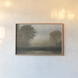 Moon at Dusk by Wellington Studio. shown as a paper print in a natural frame. Available as a archival giclee rolled canvas, fine art paper, or poster print. SKU 89444i.