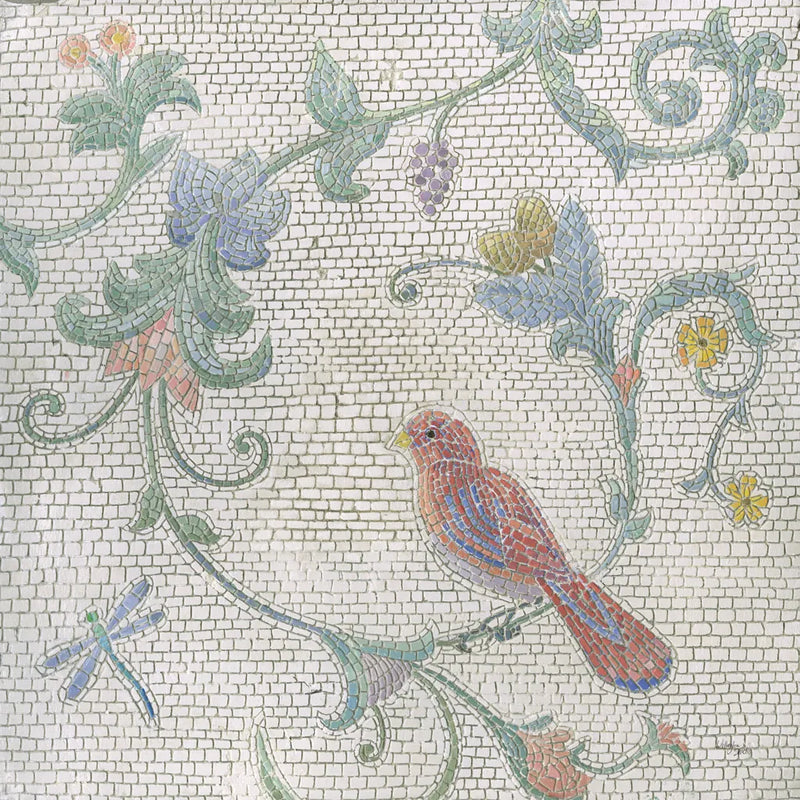 Mosaic Birds II by Wellington Studio. SKU 90247a. Archival Giclee Fine art print for wall decor.