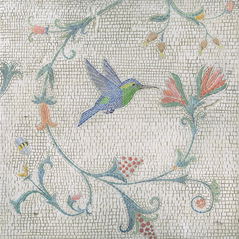 Mosaic Birds IV by Wellington Studio. SKU 90249a. Archival Giclee Fine art print for wall decor.