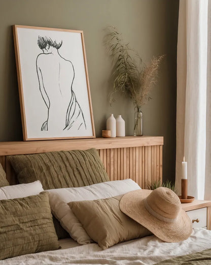 Muse II by Wellington Studio. shown as a paper print in a natural frame. Available as a archival giclee rolled canvas, fine art paper, or poster print. SKU 87087h.