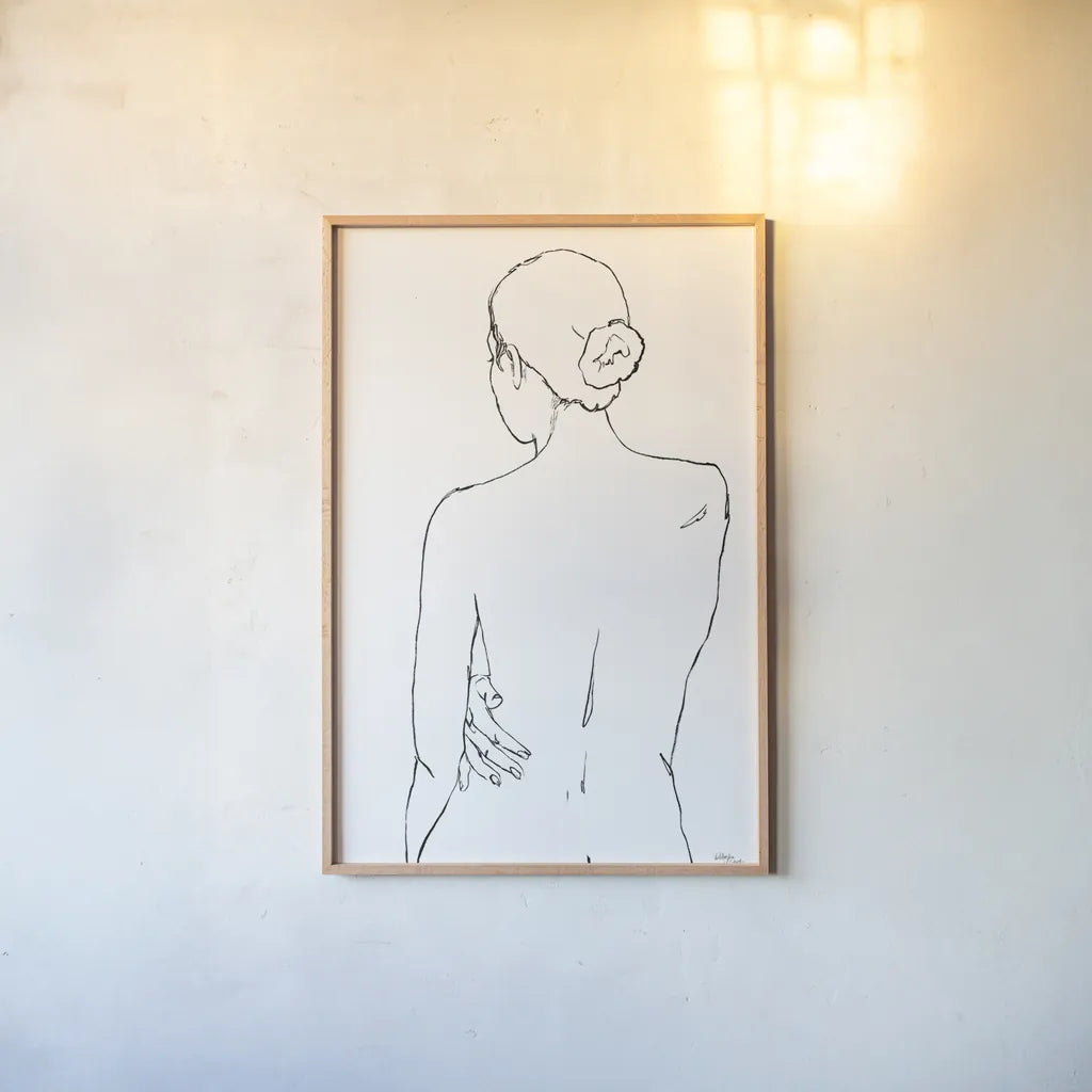 Muse IV by Wellington Studio. shown as a paper print in a natural frame. Available as a archival giclee rolled canvas, fine art paper, or poster print. SKU 87089h.