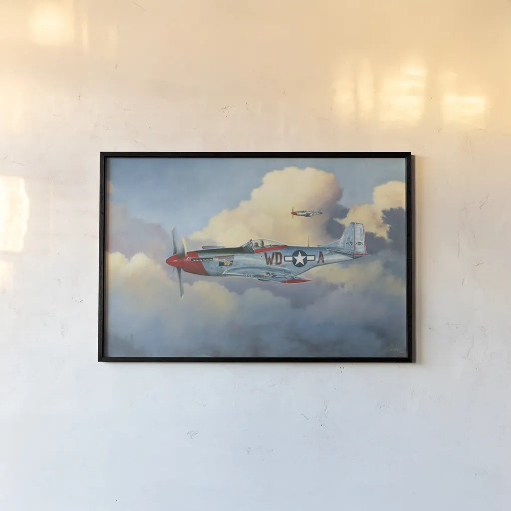 Mustang by Wellington Studio. shown as a paper print in a black flame. Available as a archival giclee rolled canvas, fine art paper, or poster print. SKU 100516i.