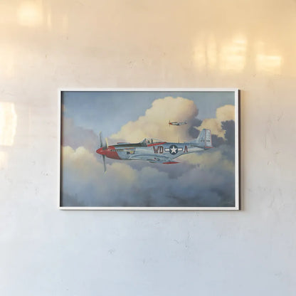 Mustang by Wellington Studio. shown as a paper print in a white frame. Available as a archival giclee rolled canvas, fine art paper, or poster print. SKU 100516i.