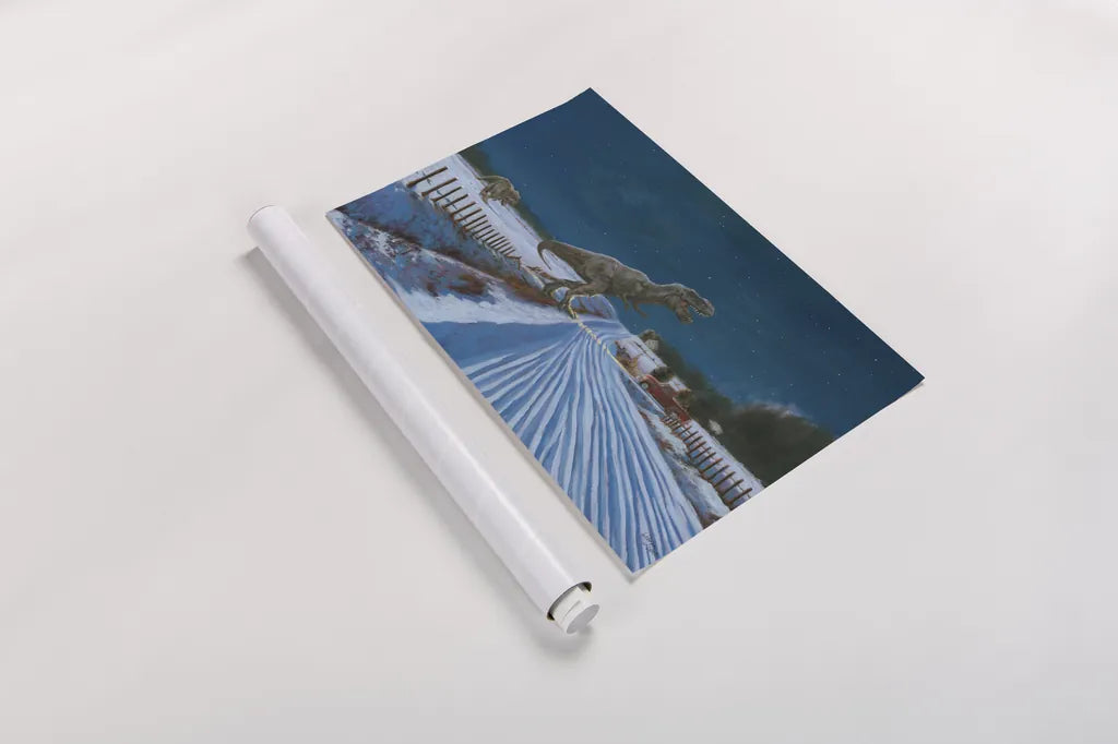 Somewhere Near Drumheller by Wellington Studio. shown as a rolled paper print. Available as archival giclee rolled canvas, fine art paper, or poster print. SKU 101188i.