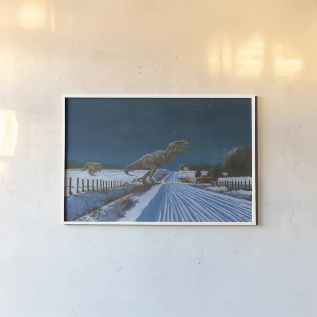 Somewhere Near Drumheller by Wellington Studio. shown as a paper print in a white frame. Available as a archival giclee rolled canvas, fine art paper, or poster print. SKU 101188i.