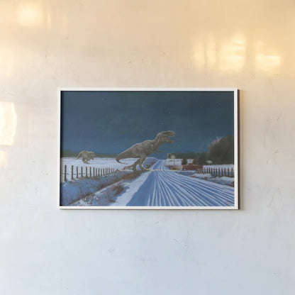 Somewhere Near Drumheller by Wellington Studio. shown as a paper print in a white frame. Available as a archival giclee rolled canvas, fine art paper, or poster print. SKU 101188i.