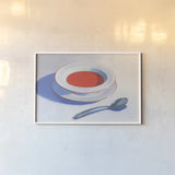 Soup du Jour by Wellington Studio. shown as a paper print in a white frame. Available as a archival giclee rolled canvas, fine art paper, or poster print. SKU 90167i.