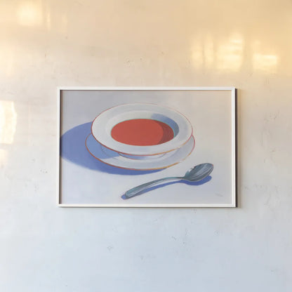 Soup du Jour by Wellington Studio. shown as a paper print in a white frame. Available as a archival giclee rolled canvas, fine art paper, or poster print. SKU 90167i.