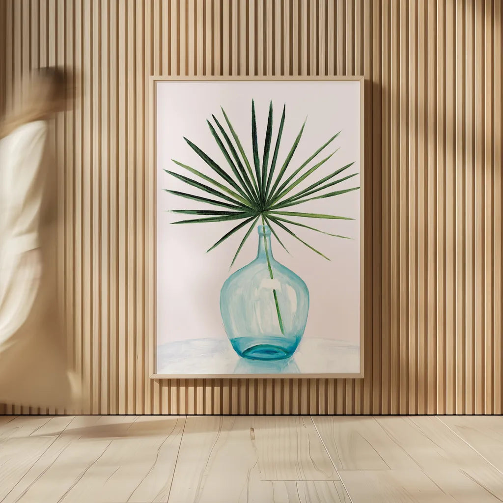Statement Palms I by Wellington Studio. shown as over sized large wall art. Available as an archival giclee rolled canvas, fine art paper, or poster print. SKU 33610h.