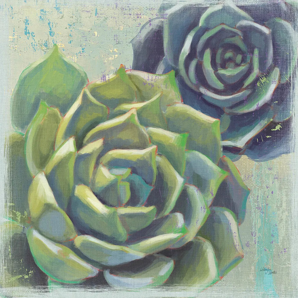 Succulents I by Wellington Studio. SKU 18137a. Archival Giclee Fine art print for wall decor.