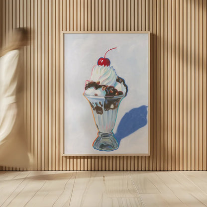 Sundae by Wellington Studio. shown as over sized large wall art. Available as an archival giclee rolled canvas, fine art paper, or poster print. SKU 90652h.