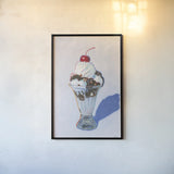 Sundae by Wellington Studio. shown as a paper print in a black flame. Available as a archival giclee rolled canvas, fine art paper, or poster print. SKU 90652h.