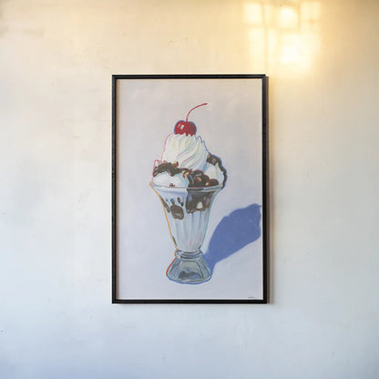 Sundae by Wellington Studio. shown as a paper print in a black flame. Available as a archival giclee rolled canvas, fine art paper, or poster print. SKU 90652h.