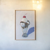 Sundae by Wellington Studio. shown as a paper print in a natural frame. Available as a archival giclee rolled canvas, fine art paper, or poster print. SKU 90652h.