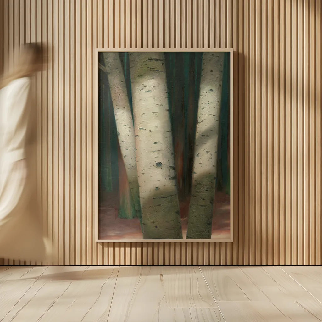 Sunlit Forest I by Wellington Studio. shown as over sized large wall art. Available as an archival giclee rolled canvas, fine art paper, or poster print. SKU 86292h.