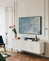Textures II by Wellington Studio. shown as a framed stretched canvas in a living room above a console. Available as a archival giclee rolled canvas, fine art paper, or poster print. SKU 86881i.