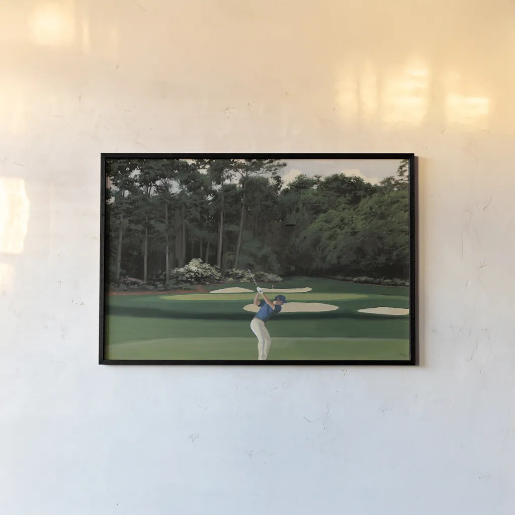 The Fairway I by Wellington Studio. shown as a paper print in a black flame. Available as a archival giclee rolled canvas, fine art paper, or poster print. SKU 99416i.