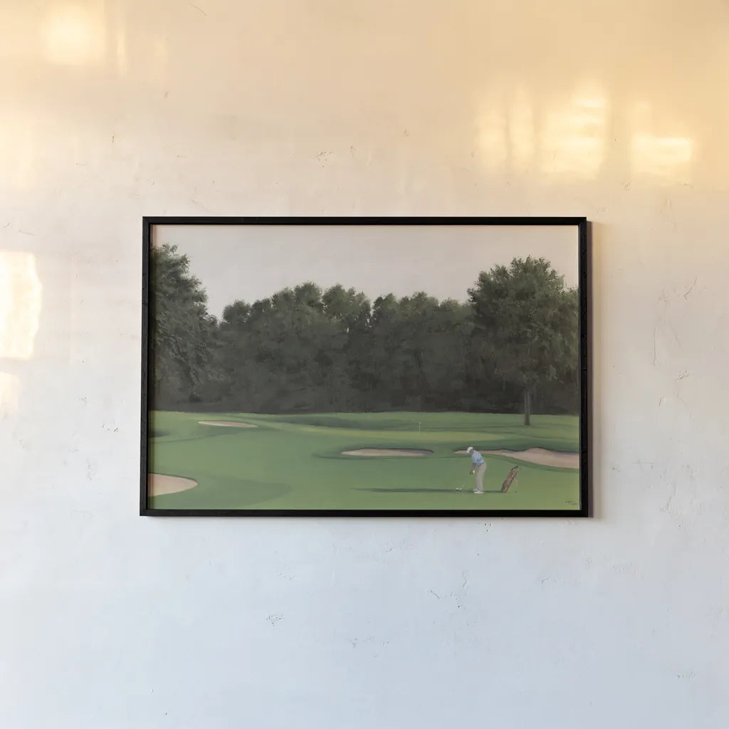 The Fairway II by Wellington Studio. shown as a paper print in a black flame. Available as a archival giclee rolled canvas, fine art paper, or poster print. SKU 99417i.