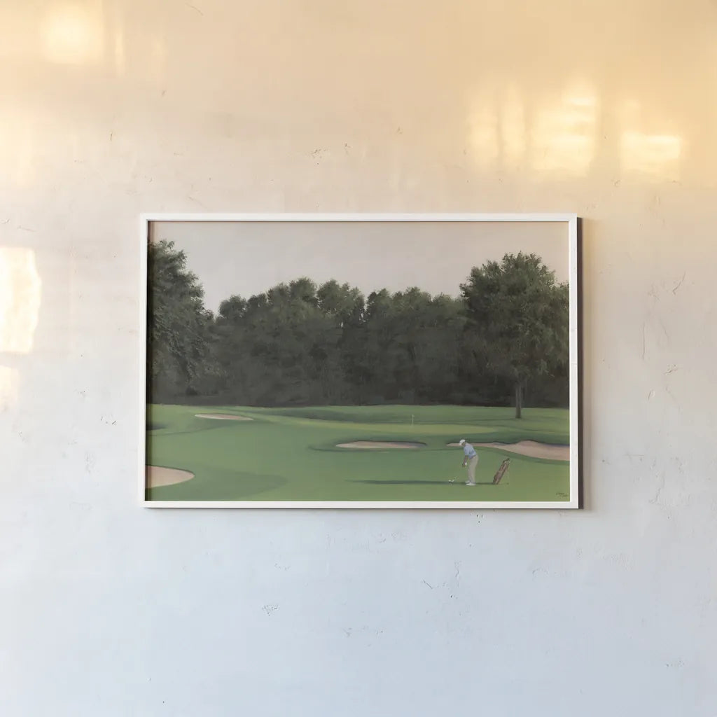 The Fairway II by Wellington Studio. shown as a paper print in a white frame. Available as a archival giclee rolled canvas, fine art paper, or poster print. SKU 99417i.