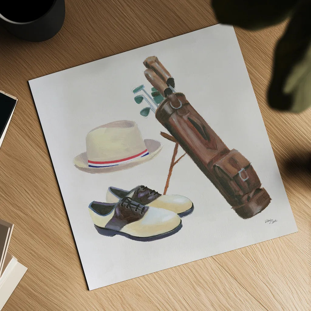 The Fairway III by Wellington Studio. Shown as a detailed flat fine art print, highlighting archival giclee quality. Available as an archival giclee rolled canvas, fine art paper, or poster print. SKU 99418a.