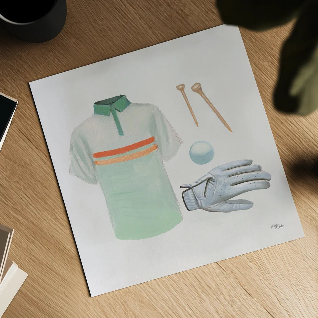 The Fairway IV by Wellington Studio. Shown as a detailed flat fine art print, highlighting archival giclee quality. Available as an archival giclee rolled canvas, fine art paper, or poster print. SKU 99419a.