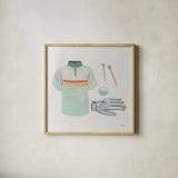 The Fairway IV by Wellington Studio. Shown in a natural wood glass frame for a timeless modern aesthetic. Available as an archival giclee rolled canvas, fine art paper, or poster print. SKU 99419a.