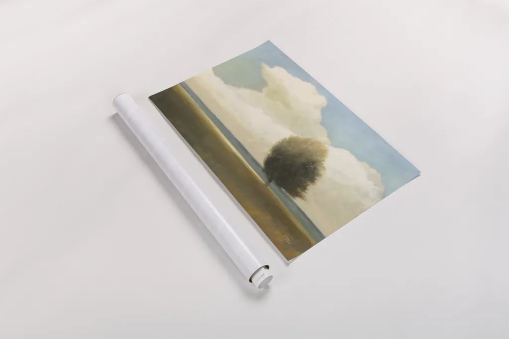 Windblown Tree by Wellington Studio. shown as a rolled paper print. Available as archival giclee rolled canvas, fine art paper, or poster print. SKU 89450i.