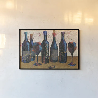 Wine Splash Light I by Wellington Studio. shown as a paper print in a black flame. Available as a archival giclee rolled canvas, fine art paper, or poster print. SKU 17226i.